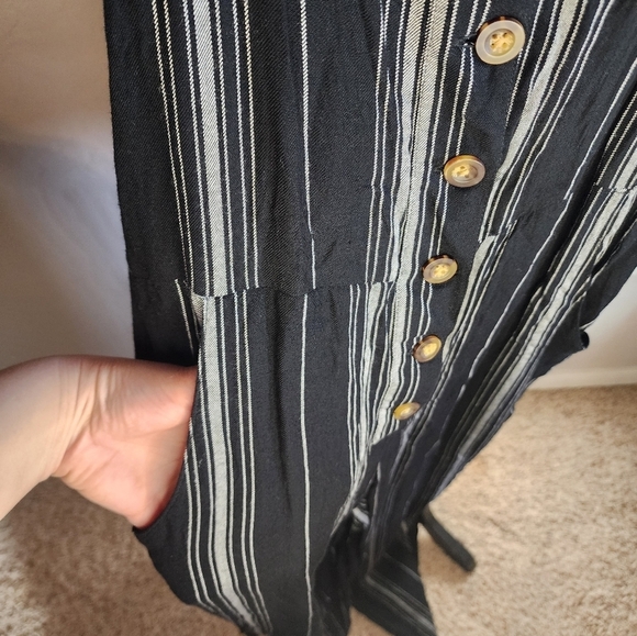 Hollister Black Pinstripe Button Up Jumpsuit Tank Size XS - Picture 4 of 9